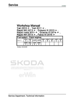 Skoda Fabia III - Workshop manual - Fuel system - Petrol engines - Power Transmission
